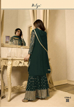 Women Rama Color Semi stitched Fancy Dress Material