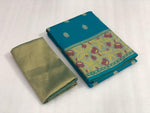 Womens SkyBlue Color Silk Saree With Butta Work