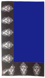 Womens Blue Color Chanderi Saree With Blouse