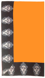 Womens Orange Color Chanderi Saree With Blouse