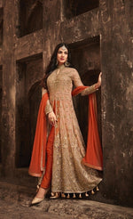 Women Orange Color Printed Ethnic Desighn Salwar Suit