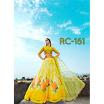 Womens Yellow Color Georgette Silk Lehanga Choli