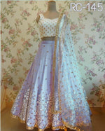 Womens Grey Color Pure Orgenzza Silk Lehanga Choli