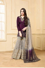 Women Wine Color  Printed Ethnic Salwar Suit