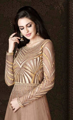 Women Beige Color  Printed Ethnic Gown