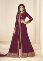 Women Maroon Color Printed Ethnic Salwar Suit