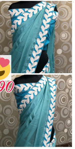 Womens SkyBlue Color Rangoli Silk Saree With Embroidery Work