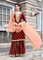 Women Red Color Printed Ethnic Desighn Salwar Suit