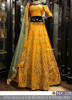 Womens Orange Color Bangalore Silk Lehanga Choli