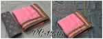 Womens Pink Color Crape Saree With Embroidery Coding Work