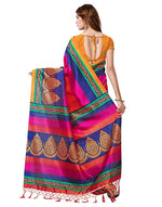 Womens Multi Color Art Silk Weaving Saree With Blouse