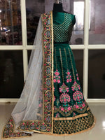 Womens Green Color Tapeta Silk Lehanga Choli
