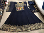 Women Blue Color  Printed Ethnic Gown