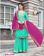 Women Green Color Printed Ethnic Desighn Salwar Suit