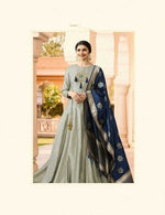 Women Gray Color Printed Ethnic Desighn Gown