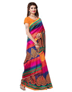 Womens Multi Color Art Silk Weaving Saree With Blouse