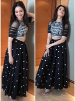 Women Black Color Tapeta Silk Gowns With Bottom