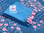 Womens SkyBlue Color Pure Georgette Saree With Plain With Piping Work
