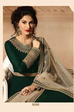 Women Green Color Printed Ethnic Desighn Gown