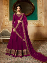 Women Purple Color Printed Ethnic Desighn Gown