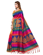 Womens Multi Color Art Silk Weaving Saree With Blouse