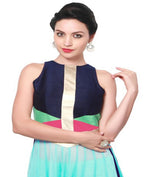 Women SkyBlue Color Cotton&Georgette Kurti