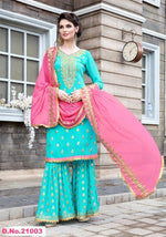 Women Sky Blue Color Printed Ethnic Desighn Salwar Suit