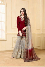 Women Red Color  Printed Ethnic Salwar Suit