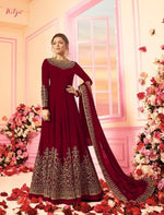 Women Red Printed Ethnic Desighn Gown