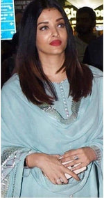Women Light Teal Color Semi Stitched Exclusive Plazo set