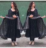 Women Blue Color Semi Stitched Salwar Suit