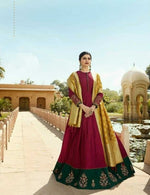 Women Red Color Printed Ethnic Desighn Gown
