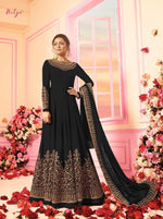 Women Black  Printed Ethnic Desighn Gown
