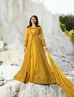 Women Yellow Color Semi stitched Fancy Dress Material