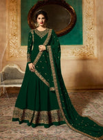 Women Green Printed Ethnic Desighn Gown