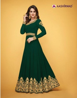 Women Green Color Unstitched Anarkali Suit