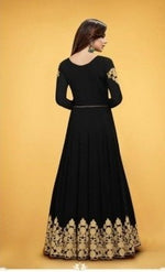 Women Black Color Unstitched Anarkali Suit