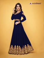 Women Blue Color Unstitched Anarkali Suit