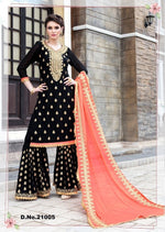 Woment Black Color Printed Ethnic Desighn Salwar Suit