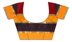 Womens Maroon Yellow Color Cotton Silk Saree With Plain With Jari Border Work