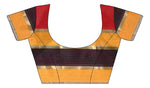 Womens Red Yellow Color Cotton Silk Saree With Plain With Jari Border Work