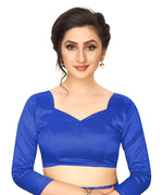 Khadi Kalamkari Silk Blue Saree in Checks pattern With Blouse