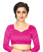Khadi Kalamkari Silk Pink Saree in Checks pattern With Blouse
