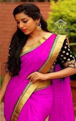 Womens Pink Color Pure Silk Saree With Blouse