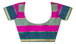 Womens Pink Rama Color Cotton Silk Saree With Plain With Jari Border Work