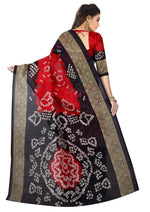 Womens RedBlack Color Bhagalpuri Silk Saree With Blouse