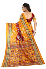 Womens OrangePink Color Bhagalpuri Silk Saree With Blouse