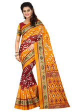 Womens OrangePink Color Bhagalpuri Silk Saree With Blouse