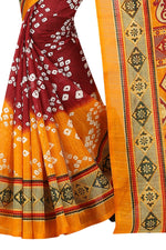 Womens OrangePink Color Bhagalpuri Silk Saree With Blouse
