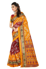 Womens OrangePink Color Bhagalpuri Silk Saree With Blouse